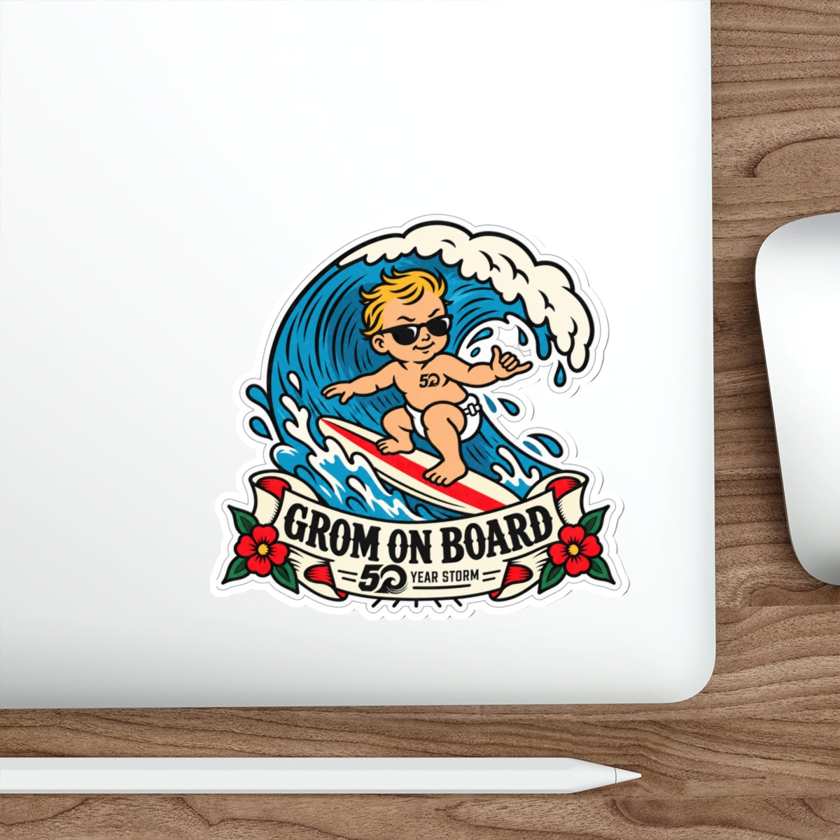 Grom on Board Die-Cut Sticker