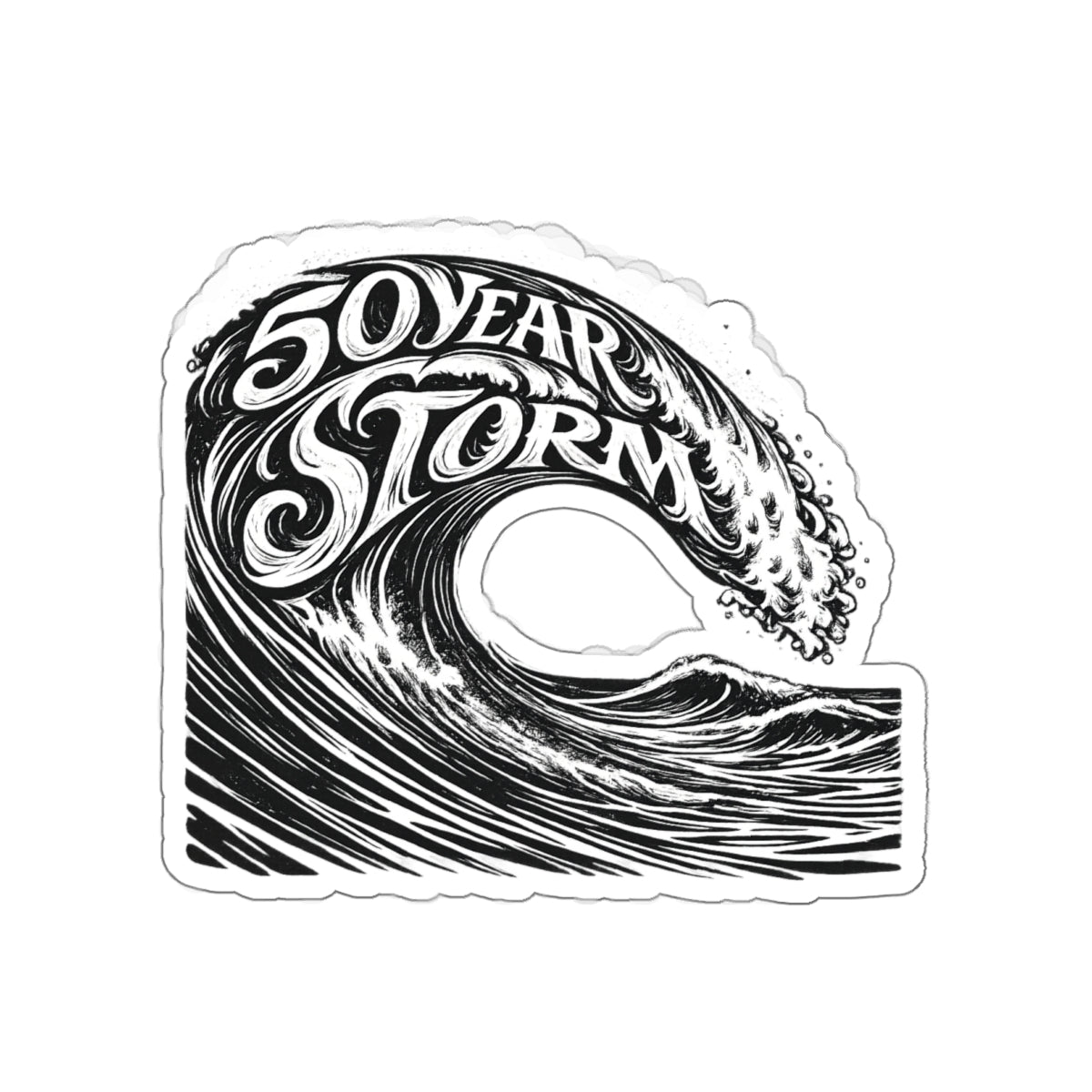 Die-Cut 50 Year Storm Wave Sticker