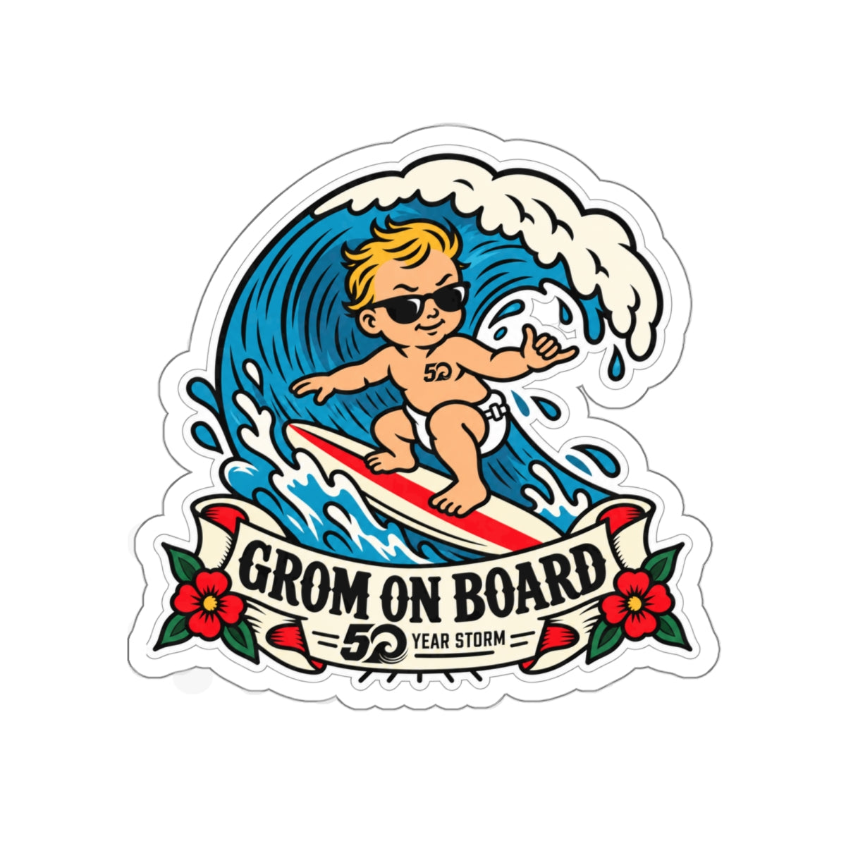 Grom on Board Die-Cut Sticker