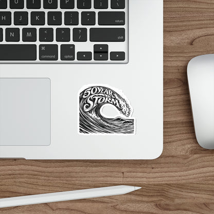 Die-Cut 50 Year Storm Wave Sticker