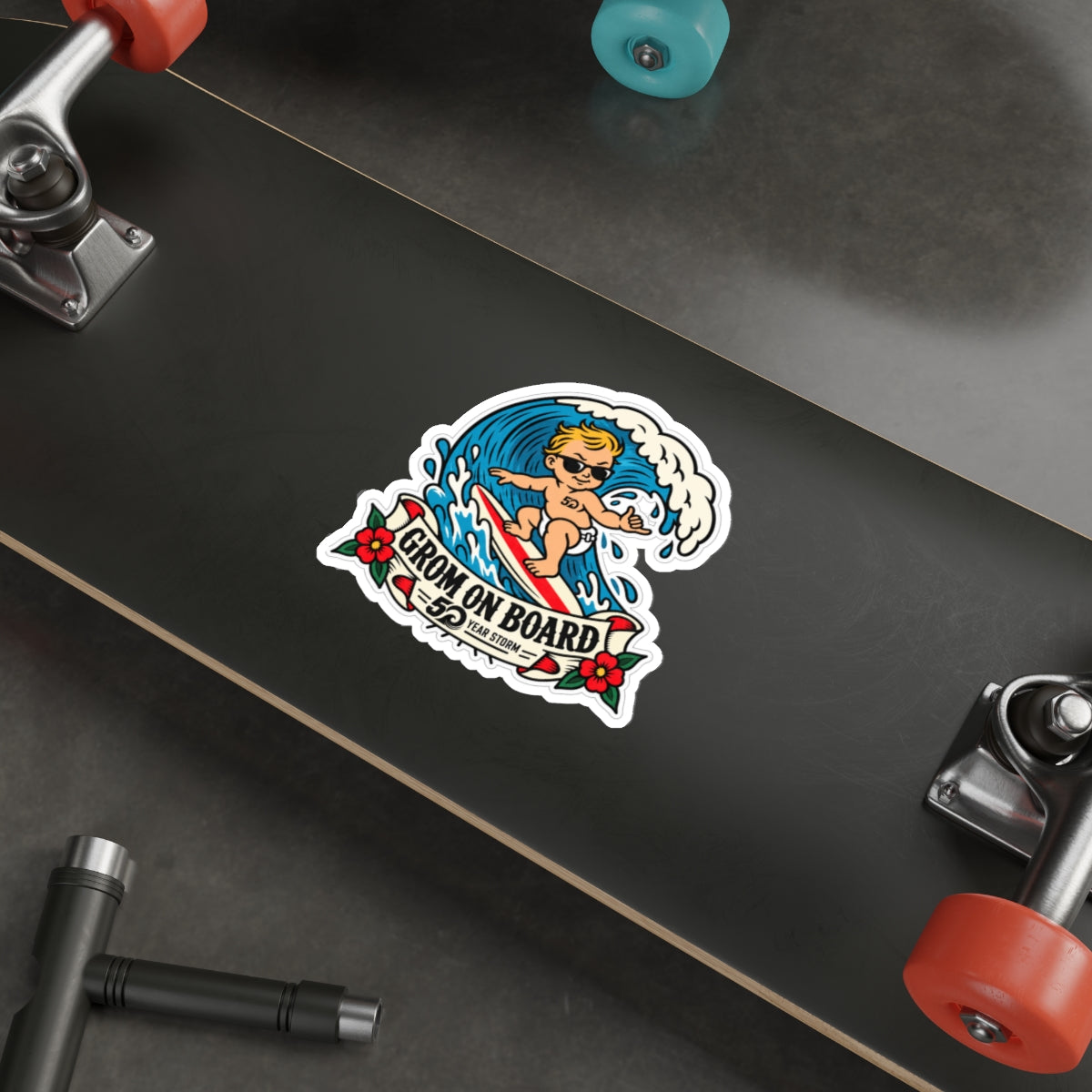 Grom on Board Die-Cut Sticker